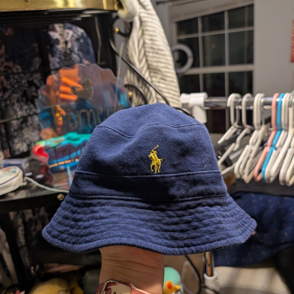Ralph Lauren Polo Navy Hat with Yellow Detail